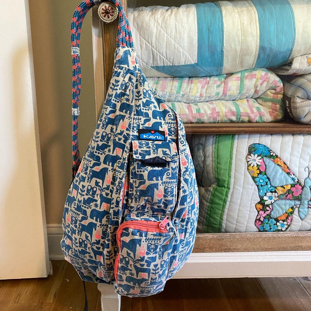 KAVU Rope bag, Bright Blues, Orange-Corals